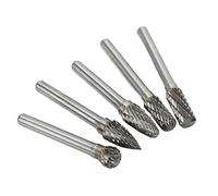 RASTKY Double Cut Tungsten Carbide Burr File Durable High Hardness Grinding Tool for Automobile Process Engraving 6mm 5pcs (ACDFG)