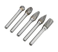 RASTKY Double Cut Tungsten Carbide Burr File Durable High Hardness Grinding Tool for Automobile Process Engraving 6mm 5pcs (ADEFG)