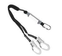 RASTKY Double Steel Large Hook Elastic Safety Belt for High-rise Construction Working Aloft, Impact Reduction, 5.1ft, 25KN Tension, for Rock Climbing, Professional Manufacturing