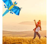 RASTKY Dragon Kite Universal Fun Portable Outdoor Kite Flying Exquisite Illustrations Kid Adult Fabric for Beaches Vacations (Ice Dragon)