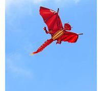 RASTKY Dragon Kite Universal Fun Portable Outdoor Kite Flying Exquisite Illustrations Kid Adult Fabric for Beaches Vacations (Fire dragon)