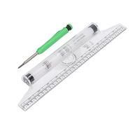 RASTKY Drawing Design Ruler with Various Formulas Practical Measuring & Drawing Roller Ruler for Office & School Supplies Clear 30cm