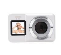 RASTKY Dual Screen Digital Camera, 64MP 4K 18x Zoom Auto Stabilization, Smiles, Filters, Beauty, Light, Fast Charging, ABS Body for Traveling, Celebrating with Friends, Weddings (White)