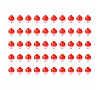 RASTKY Durable 50pcs Fishing Bobbers 1 Inch Snap on Float Red and White Push Button Round Buoy Floats Practical Fishing Tool for Walleyes, Bluegill, Perch Enthusiasts (1.25in)