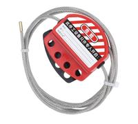 RASTKY Durable Lockout Tagout Cable Lock, Adjustable Steel Cable Lock for Equipment Maintenance, Multi User Safety Steel for Work Stoppage Locking, Stainless for Preventing Misoperation