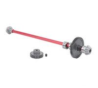 RASTKY Durable Metal Center Transmission Shaft Assembly Motor Gear with Lightweight Design for 144001 1:14 RC Car, Perfect Replacement Part (Red)
