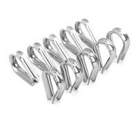 RASTKY Durable Stainless Steel Boat Wire Rope Clamps for Neat Loops on Coated Cables, 4MM Thimbles Clip, Light Weight for Easy Travel, 2x Collar Set
