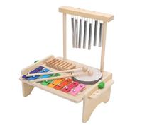 RASTKY Educational Kids Drum Chime Xylophone Set with Easy Assembly Design, Durable Wood Construction, Suitable for Tone and Rhythm Sensitivity Development