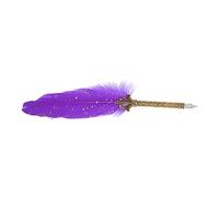 RASTKY Elegant Retro Quill Pen Set with Replaceable Nibs for Gothic and Italian Calligraphy Practice, Ideal Teachers, Feather Pen Kit (Purple)