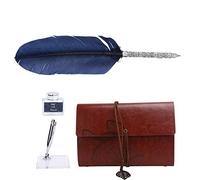 RASTKY Elegant VintageWriting Pen Set - Complete Quill Dip Kit WithFaux Leather Notebook, PerfectCalligraphy, Art, and Craft Supplies - Ideal GiftTeachers, Elders, and Loved (SP236933 sprinkled gold