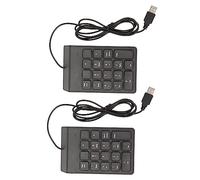 RASTKY Ergonomic Wired Number Pad with 18 Keys - USB Plug and Numeric Keypad PCs, Laptops, and Desktops - Quiet Typing, Portable Design and Financial Use 4.2ft Wired Connection (2pcs)