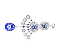 RASTKY Evil Eye Car Hanging Ornament Evil Eye Pendant Color Tassel Coloured Glaze Alloy High Durability Car Hanging Ornament Room Home Décor Accents (Round)