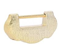 RASTKY Exquisite Ming Qing Dynasty Chinese Antique Brass Padlock Set for Wooden Boxes, Retro Design Key for Tool Box Gift, 3.0in Padlock Key Pendant (Brass Color)