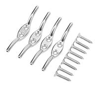 RASTKY Flag Pole Hook Strong Stainless Steel Rope Cleat Hook for Flag Pole Small Boats, Prevent Rope From Blown Away By Wind for Yachts Size Quantity