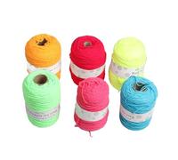 RASTKY Fluorescent Color Tufting Yarn Shrink Resistant Carpet Knitting 6 Rolls 437 Yards Each for Home Decoration