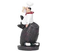RASTKY French Chef Drum Statue Lifelike Decor for Bakery, Shop, and Kitchen, 7.2" Resin Chef Figurine for Restaurant Owners