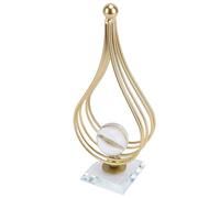 RASTKY Golden Crystal Ball Ornament Water Droplet Decor with Base for Modern Farmhouse Interior