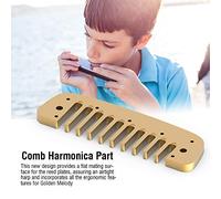 RASTKY Golden Melody Aluminum Alloy Blues Comb Harmonica Part, Non-Deformation Convenient Comb for Harmonica Enthusiasts (Gold)