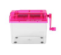 RASTKY Hand Crank File Shredder for Office Home School, Mini Manual Paper Cut Shredder with Anti Slip Pads, Efficient File Crushing Device for Financial and Securities System, Easy Storage and (Pink)