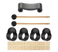 RASTKY Hand Drum Accessories Set Solid Mallets Comfortable Finger Sleeves 9-Piece Tongue Drum Attachments Holder Included Tank Accessories for Frame Drummers