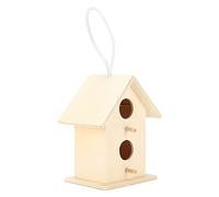 RASTKY Handcrafted Eco-Friendly Wooden Birdhouse for DIY Decoration - for Small Birds, Garden or Home, Safe Materials, Creative Outdoor Idea Keywords Wooden (Double-decker two-hole No. 2)