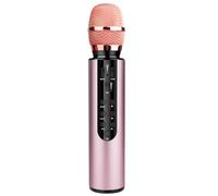 RASTKY Handheld BT Microphone Durable Karaoke Microphone with Anti-Interference Technology for Home Party, Singing Enthusiasts Black/Red 2 Colors (Pink)
