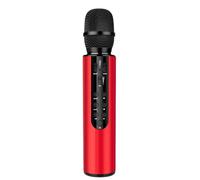 RASTKY Handheld BT Microphone Durable Karaoke Microphone with Anti-Interference Technology for Home Party, Singing Enthusiasts Black/Red 2 Colors (Red)
