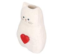 RASTKY Handmade Wooden Cat Statue Flower Vase, Recycled Wood Cat Vase, Handmade From White, for Lovers, Adorable for Home Decoration