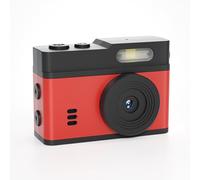 RASTKY HD Keychain Camera, 1080P 12MP Vintage Compact Camera with LED Fill Light, 0.96 Inch HD Display, Real Time Preview, for VLOGs, Outdoor Adventures, Cycling, Travel, Campus (Black Red)