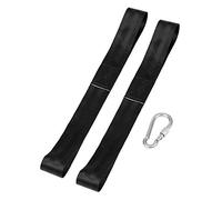 RASTKY Heavy Duty Battle Rope Anchor Strap Kit for Ropes Home Gym Fitness Training 2 Nylon Straps & 1 Stainless Steel Clamp/Holder Black