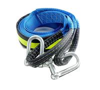 RASTKY Heavy Duty Car Towing Strap with Hooks, Reflective Design for Safety, 8T Load Bearing, Polyester Material, for Emergency Situations (Blue Reflective and Gloves)