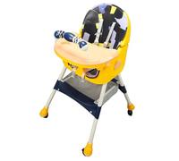 RASTKY Height -Adjustable Pu Leather - Baby High Chair with Blue Locking Wheels for Baby Booster Dining