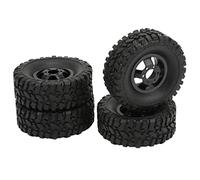 RASTKY High Performance 4WD Rubber Tires Aluminum Alloy Wheel Hub for WPL C14 C24 B14 B24 B16 B36 1/16 RC Car, Better Grip and Handling for Rough Roads, Ideal for RC Car Hobbyists (Black)