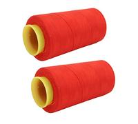 RASTKY High Strength 2PCS Red Polyester Serger Thread, Sturdy Sewing Thread and Beginners, Suitable for Machine Stitching, 1.9 X 4.4 X 2.4in for Most Scenarios