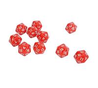 RASTKY High Strength Plastic Polyhedral Dice Set Durable 20 Sided Dice for Math Games 10PCS Great Teacher's Aids (Red)