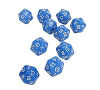 RASTKY High Strength Plastic Polyhedral Dice Set Durable 20 Sided Dice for Math Games 10PCS Great Teacher's Aids (Blue)