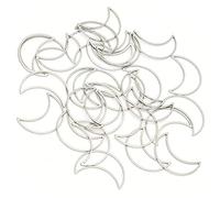 RASTKY Hollow Frame Metal Open Bezel Pendant, 30pcs Moon Shaped Jewelry DIY Resin Craft, Durable Stainless Steel Material, Ideal for Making Unique Crafts At Jewelry Store (Moon Shaped Small*30pcs)