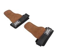 RASTKY Horizontal Bar Hand Grips Comfortable Cow Leather Gymnastics Palm Protector for Pull Ups Brown 2 Pcs