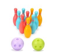 RASTKY Indoor Outdoor Kids Bowling Toy Set, Plastic Educational Bowling Game for Children, Ideal Early Childhood Education, 10 Pins for Social Interaction (Medium)