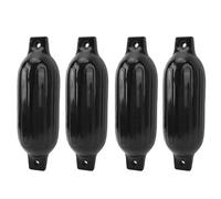 RASTKY Inflatable Boat Bumper Kit Protective Dock Shield for Yacht Pontoon Marine, PVC Black 4.5 X 16in, Ribbed Buoy Protection for Wharfs, Sailboats, 4pcs Bumper Shield