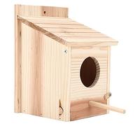 RASTKY Innovative Wooden Birdhouse Safe Durable Outdoor Breeding Box for Birds Log Material 5.9 X 6.3 X 8.5in