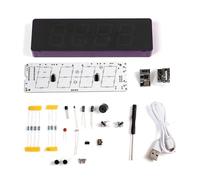 RASTKY IoT Colorful WiFi Clock Kit with Adjustable Display for Electronics Enthusiasts, 5VDC 250mA Clock Welding Practice Set (Purple)