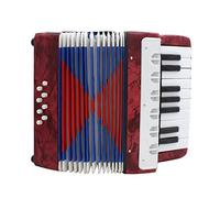 RASTKY Kid Accordion Mini Small 17-Key 8 Bass Exquisite Toy Instrument with Adjustable Strap for Beginner Educational Musical Toy for Kids Children ABS Dark Blue 9.1x8.7x3.5in (Red)
