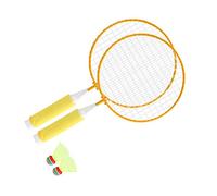 RASTKY Kids Badminton Racket Set with 2 Balls - Badminton Racket Set Large Mesh Soft Slip Handle Comfortable - Kids Indoor Sport (Yellow)