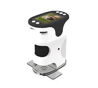 RASTKY Kids Portable Single Lens Pocket Microscope 200X Magnification for Home/Outdoor Educational Toy Children 2.0" IPS Screen (Blue) (White)