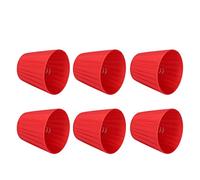 RASTKY Lamp Cover Set of 6 Modern Table Lampshade Chandelier Wall Light Red, Clamp/Holder-On Design Fits Small Bulbs