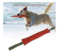 RASTKY Leather Dog Teether Strong Bite Stick for Dog Training 20/30/40CM with Two Handles Pet Bite Toy for Puppy Rottweiler/Pitbull/Cowhide (Assorted Color #26)