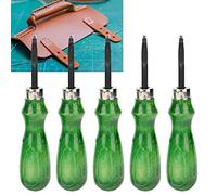 RASTKY Leather Edge Beveler Tool Durable Comfortable Grip for Leather Craft Professionals 5 Types for Different Thickness for Enthusiasts (Alloy Steel 2)