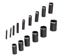 RASTKY Leather V Shape Punch Durable Tail Cut Tool Set for Leather Craft, 10 X A28 Semicircle 9 X A29V Type 9 A30 Shallow Semicircle 15 A31 Round Punch, Applicable for Cutting and Belt Perforation