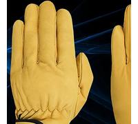 RASTKY Leather Working Gloves Durable Wear Resistant for Labor Protection, Garden, and Daily Work Sheepskin Material (Yellow)